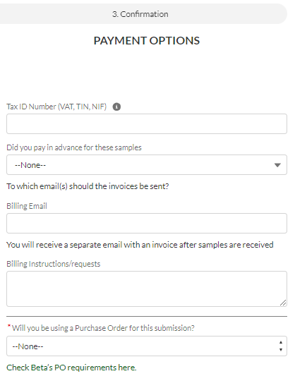 Beta Analytic payment options email